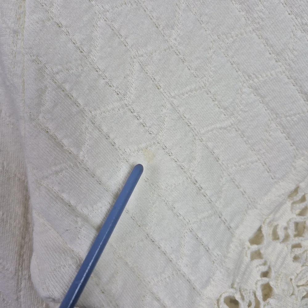 Vtg David Wayne Lace Hem‎ Short Sleeve Cardigan Cottagecore